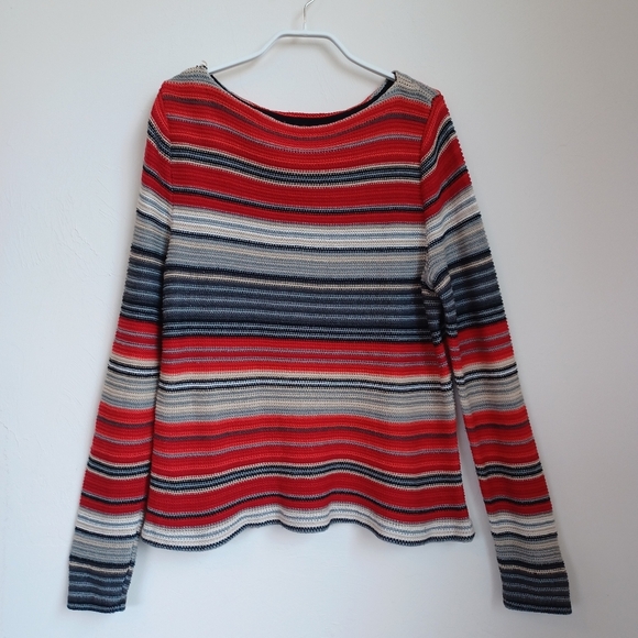 Ralph‎ Lauren Sweater Colorful Striped Pullover Red Black Womens XLarge - Picture 6 of 8
